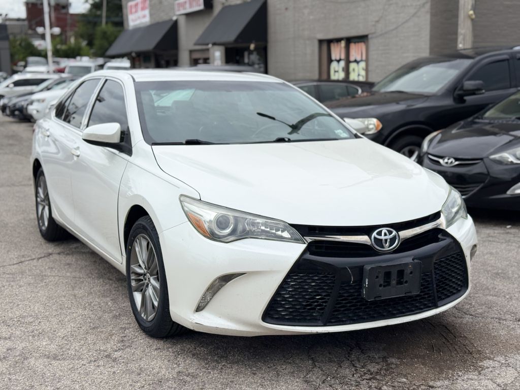 White 2015 Toyota Camry LE Sedan Front-Wheel Drive Automatic