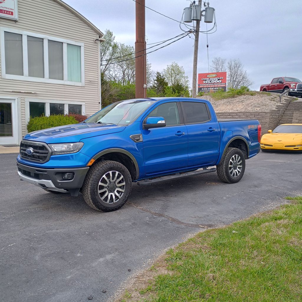 Blue 2019 Ford Ranger Lariat SuperCrew 4WD Pickup Truck Four-Wheel Drive Automatic