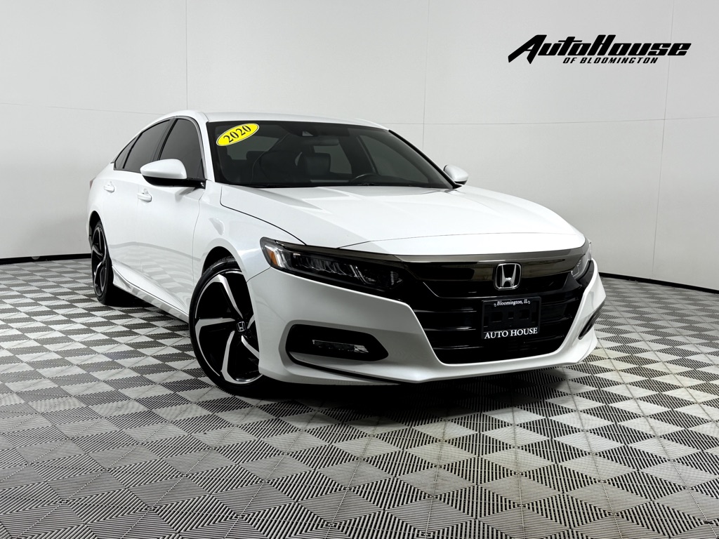 White 2020 Honda Accord Sedan Front-Wheel Drive Continuously Variable Transmission