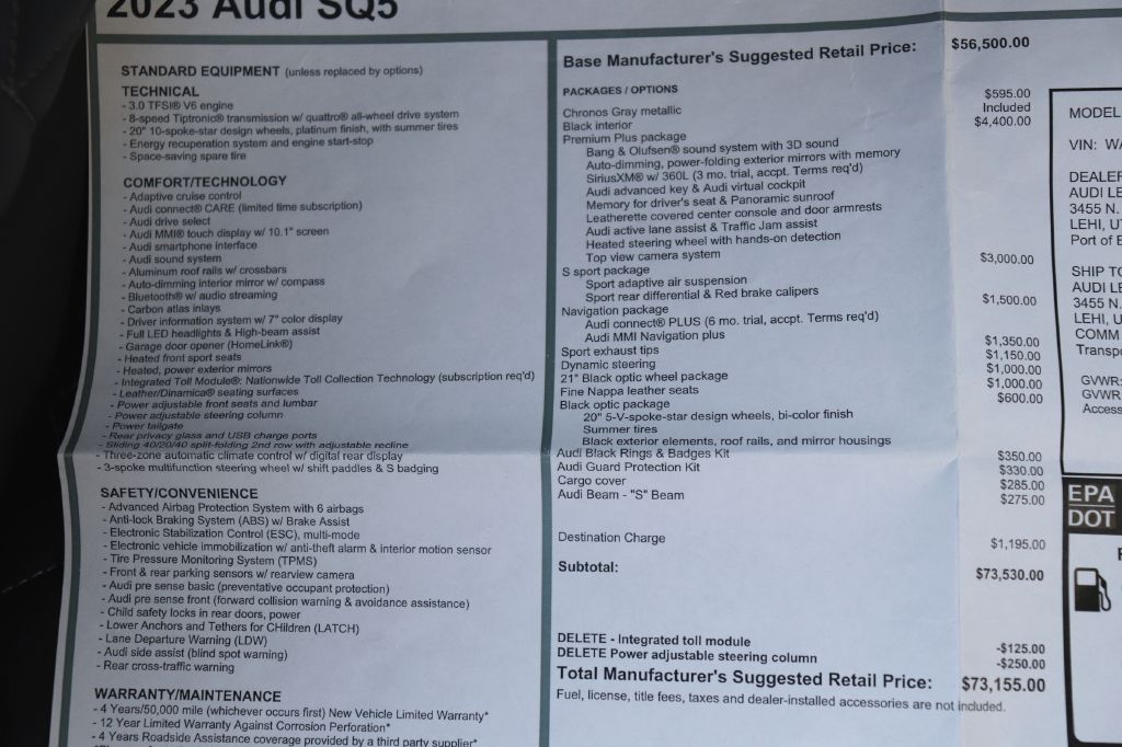 Photo 95 of this AUDI SQ5 PREMIUM PLU