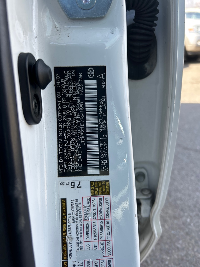 TOYOTA PRIUS 2007 TOYOTA PRIUS JTDKB20U077641880