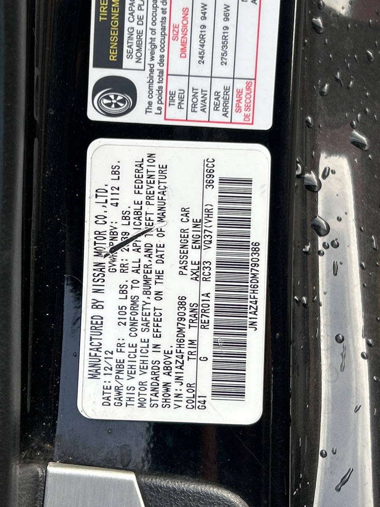 NISSAN 370Z 2013 NISSAN 370Z JN1AZ4FH6DM790386